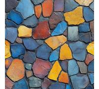LeIxIaO Removable Peel and Stick Wallpaper 17.3" x 236" Colored Stones Self Adhesive Wallpaper Irregular Mosaic for Drawers Furniture Makeovers Easy to Install Wall Paper