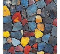 LeIxIaO Removable Peel and Stick Wallpaper 17.3" x 236" Colored Stones Self Adhesive Wallpaper Irregular Mosaic for Drawers Furniture Makeovers Easy to Install Wall Paper