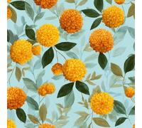 LeIxIaO Removable Peel and Stick Wallpaper 17.3" x 236" Marigold Self Adhesive Wallpaper Yellow Flower for Drawers Furniture Makeovers Easy to Install Wall Paper