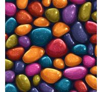 LeIxIaO Removable Peel and Stick Wallpaper 17.3" x 393" Colored Stones Self Adhesive Wallpaper Art Cartoon for Drawers Furniture Makeovers Easy to Install Wall Paper