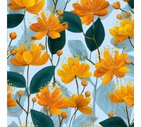 LeIxIaO Removable Peel and Stick Wallpaper 17.3" x 393" Marigold Self Adhesive Wallpaper Yellow Flower for Drawers Furniture Makeovers Easy to Install Wall Paper