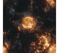 LeIxIaO Removable Peel and Stick Wallpaper 17.3" x 393" Moonlight Forest Self Adhesive Wallpaper Retro Landscape for Drawers Furniture Makeovers Easy to Install Wall Paper