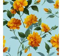 LeIxIaO Removable Peel and Stick Wallpaper 17.3" x 78.7" Marigold Self Adhesive Wallpaper Yellow Flower for Drawers Furniture Makeovers Easy to Install Wall Paper