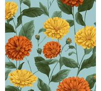 LeIxIaO Removable Peel and Stick Wallpaper 17.3" x 78.7" Marigold Self Adhesive Wallpaper Yellow Flower for Drawers Furniture Makeovers Easy to Install Wall Paper