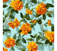 LeIxIaO Removable Peel and Stick Wallpaper 17.3" x 78.7" Marigold Self Adhesive Wallpaper Yellow Flower for Drawers Furniture Makeovers Easy to Install Wall Paper