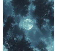 LeIxIaO Removable Peel and Stick Wallpaper 17.3" x 78.7" Moonlight Forest Self Adhesive Wallpaper Retro Landscape for Drawers Furniture Makeovers Easy to Install Wall Paper