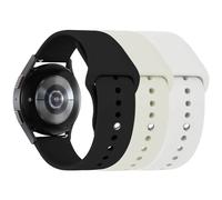 LEIXIUER 3 Pack Sport Straps for Samsung Galaxy Watch 7 FE 6 5 4 Active 2 Strap 40mm 44mm 42mm 46mm 43mm 47mm,20mm Soft Silicone Sport Strap for Galaxy watch 3 41mm 5 Pro 45mm,Black/White/Star