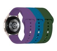 LEIXIUER 3 Pack Sport Straps for Samsung Galaxy Watch 7 FE 6 5 4 Active 2 Strap 40mm 44mm 42mm 46mm 43mm 47mm,20mm Soft Silicone Sport Strap for Galaxy watch 3 41mm 5 Pro 45mm,Green/Purple/Slate blue