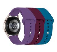 LEIXIUER 3 Pack Sport Straps for Samsung Galaxy Watch 7 FE 6 5 4 Active 2 Strap 40mm 44mm 42mm 46mm 43mm 47mm,20mm Soft Silicone Sport Strap for Galaxy watch 3 41mm 5 Pro 45mm,Slate blue/Wine/Purple