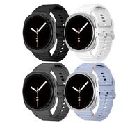 LEIXIUER 4 Pack No Gap Straps for Samsung Galaxy Watch 8 strap 44mm 40mm/8 Classic 46mm for Men Women,One-Click Soft Silicone Sport Band for Samsung Watch 8 strap 40 mm 44 mm/8 classic 46 mm