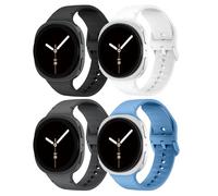 LEIXIUER 4 Pack Sport Straps for Samsung Galaxy Watch 9 8 Strap 44mm 40mm/8 Classic 46mm for Men Women,No Gap One-Click Soft Silicone Band for Samsung Watch 9 8 Strap 40 mm 44 mm/8 classic 46mm Correa
