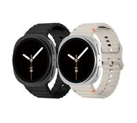 LEIXIUER 4 Pieces Sport Band for Samsung Galaxy Watch 8 40mm 44mm/8 Classic 46mm, Soft Silicone Strap for Galaxy Watch 8 Classic 46mm Men/Women, 7-black/clear star, Classic