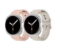 LEIXIUER 4 Pieces Sport Band for Samsung Galaxy Watch 8 40mm 44mm/8 Classic 46mm, Soft Silicone Strap for Galaxy Watch 8 Classic 46mm Men/Women, 9-Pink/Clear Star, Classic