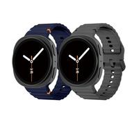 LEIXIUER 4 Pieces Sport Band for Samsung Galaxy Watch 8 40mm 44mm/8 Classic 46mm, Soft Silicone Strap for Galaxy Watch 8 Classic 46mm Men/Women, 8-Midnight Blue/Grey, Classic