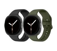 LEIXIUER 4 Pieces Sport Strap for Samsung Galaxy Watch 8 40mm 44mm/8 Classic 46mm, Soft Silicone Strap for Galaxy Watch 8 Classic 46mm Men Women, 09-Black/Military Green, 40mm, 44mm, 46mm, Classic