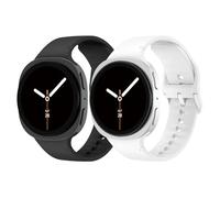LEIXIUER 4 Pieces Sport Strap for Samsung Galaxy Watch 8 40mm 44mm/8 Classic 46mm, Soft Silicone Strap for Galaxy Watch 8 Classic 46mm Men Women, 06-black/white, Classic