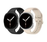 LEIXIUER 4 Pieces Sport Strap for Samsung Galaxy Watch 8 40mm 44mm/8 Classic 46mm, Soft Silicone Strap for Galaxy Watch 8 Classic 46mm Men Women, 07-Black/Starlight, Classic