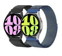 LEIXIUER Milanese Loop Strap for Samsung Galaxy Watch 7/FE/6/6 Classic Strap 40mm 44mm 43mm 47mm,20mm Metal Mesh Band with Magnetic Lock for Galaxy Watch 4/5for Amazfit GTS 4/3,Black/Rose gold