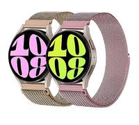 LEIXIUER Milanese Loop Strap for Samsung Galaxy Watch 7/FE/6/6 Classic Strap 40mm 44mm 43mm 47mm,20mm Metal Mesh Band with Magnetic Lock for Galaxy Watch 4/5for Amazfit GTS 4/3,Black/Rose gold