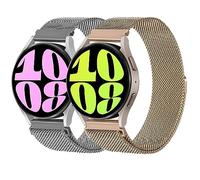 LEIXIUER Milanese Loop Strap for Samsung Galaxy Watch 7/FE/6/6 Classic Strap 40mm 44mm 43mm 47mm,20mm Metal Mesh Band with Magnetic Lock for Galaxy Watch 4/5for Amazfit GTS 4/3,Black/Rose gold