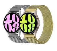 LEIXIUER Milanese Loop Strap for Samsung Galaxy Watch 7/FE/6/6 Classic Strap 40mm 44mm 43mm 47mm,20mm Metal Mesh Band with Magnetic Lock for Galaxy Watch 4/5for Amazfit GTS 4/3,Black/Rose gold