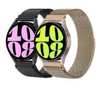 LEIXIUER Milanese Loop Strap for Samsung Galaxy Watch 7/FE/6/6 Classic Strap 40mm 44mm 43mm 47mm,20mm Metal Mesh Band with Magnetic Lock for Galaxy Watch 4/5for Amazfit GTS 4/3,Black/Rose gold