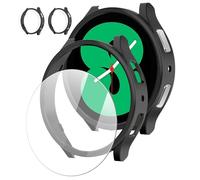 LEIXIUER Pack of 2 Protective Cases with Screen Protector Compatible with Samsung Galaxy Watch 4/5 40 mm, Ultra Thin Hard PC Case and Scratch-Resistant Screen Protector for Galaxy Watch 4/5 Protection