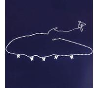 LEIXIUSM Rhinestone Tennis Waist Chain for Women Beach Charm Bikini Belly Chain Waist Chain Belt Belly Beads for The Waist Handmade Products(One Size Butterfly Silver)