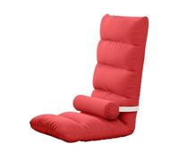LEIYTFE Hight Back Lounge Sleeper Recliner Floor Chair,Tatami Padded Folding Lazy Sofa Bed Reclining Chairs With Lumber Pillow, Convertible Single Chairs(Pink-A)