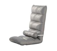 LEIYTFE Hight Back Lounge Sleeper Recliner Floor Chair,Tatami Padded Folding Lazy Sofa Bed Reclining Chairs With Lumber Pillow, Convertible Single Chairs(Silver grey-B)