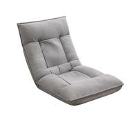 LEIYTFE Lazy Floor Sofa Bed Chair Folding Sofa Chair for Adults 5 Positions,Lounge Sleeper Recliner Chairs Armless,Cotton Fabric Single Padded for Living Room Bay Window(Light grey)