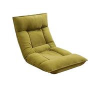 LEIYTFE Lazy Floor Sofa Bed Chair Folding Sofa Chair for Adults 5 Positions,Lounge Sleeper Recliner Chairs Armless,Cotton Fabric Single Padded for Living Room Bay Window(Apple green)