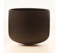 Leize Crystal Singing Bowl 432hz G Note Throat Chakra Black 8" with Suede Striker