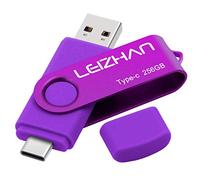 leizhan 256GB USB Flash Drive Type C, USB C Phone Picture Stick 3.0 for Samsung Galaxy S10, Note 10,S9, Note 9, S8, S8 Plus Tipo c Memoria USB Purple