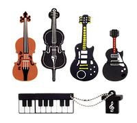 LEIZHAN 5x8GB USB Flash Drive Musical instruments USB 2.0 Memory Stick Pendrive(Yellow Guitar,Red Guitar,Cello,Violin,Piano)
