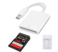 Leizhan SD Card Reader, USB C to SD Card OTG Camera Reader Adapter, Compatible with Huawei P30, Samsung Galaxy S21 Ultra S20, White