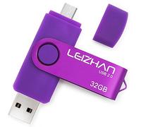 LEIZHAN USB Memory Stick 2.0 OTG(On the Go) 32GB Dual Port(USB 2.0 & Micro USB) USB Pendrive Flash Drive For Android Smart Phone Tablet PC Purple