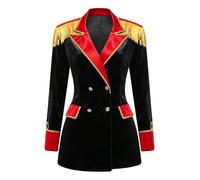 Lejafay Women Magician Clowns Blazer Circus Show Uniform Black S