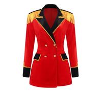 Lejafay Women Magician Clowns Blazer Circus Show Uniform Red S