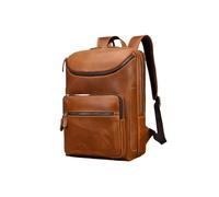 Lejdi Retro Hiking Daypacks Laptop Bags Casual Daypack Mens Travel Bags Leather Backpacks(Yellow)