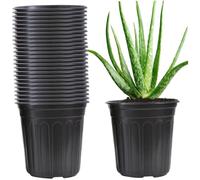 Lejelyma 1 Gallon Nursery Pots, 25PCS Flexible Plastic Plant Containers, 6.6x6.4 Planting Pots with Drainage Hole, Reusable Small for Seedlings, Cuttings, TransplantingNursery