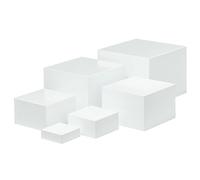 Lejelyma 6Pcs/Set Buffet Risers, White Acrylic Food Risers for Buffet Table, Reusable Food Stands Dessert Table Display Set for Catering Dessert Jewelry Collectibles, 6 Size