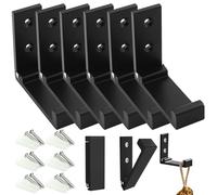 Lejelyma Foldable Wall Hooks 6Pcs Aluminium Alloy Square Matte Black Coat Hooks Pre-drilled Multi-purpose Wall Mounted for Hanging Coats Towels Bags Hats for Hanging