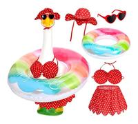 Lejelyma Summer Outfit, Bikini Outfits With Sunglasses And Swimming Tube For 23" Garden Patio Statue Decor
