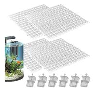 LejeMaek Aquarium Lid 4Pcs 12x12 Gridding Fish Tank Lid Anti-Jump Cat-Proof Aquarium Hood with 6 Clamp Breathable Cuttable Nonopaque Fish Tank Cover