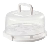 LejeMaek Cake Carrier with Lid and Handle 10" Portable Cake Carrier with Transparent Lid Washable Reusable Round Container for Cupcake, Pie, Dessert with and Handle, C
