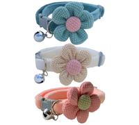 LejeMaek Cat Collar with Bells 3Pcs Adjustable Kitten Collar Flower Cat Collar for Girl Cats Cute Cat Collar for Puppy Rabbits Kitten Pet Supplies Pet Supplies