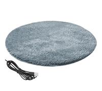 LejeMaek Cat Heating Pad Round 15.7 Inch USB Heated Cat Bed with 82.4° F Constant Temperature Waterproof & Scratch-Resistant Winter Pet Heating Pad for Small Pets Silver Grey