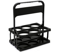 LejeMaek Drink Carrier With Handle, Cup Carriers For Drinks, Foldable Plastic Cup Holder, Reusable Holder Carrier with Handle, (Black), 6-Pack Beer Bottle reusable drink, caddy, drin