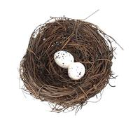 LejeMaek Fake Bird Nest, Simulate Rattan Woven Birds Nest, Natrual Realistic 4 Inch Bird Nests with 2 Bird Eggs for Garden Yard Home Party Easter Decor Birds Nest